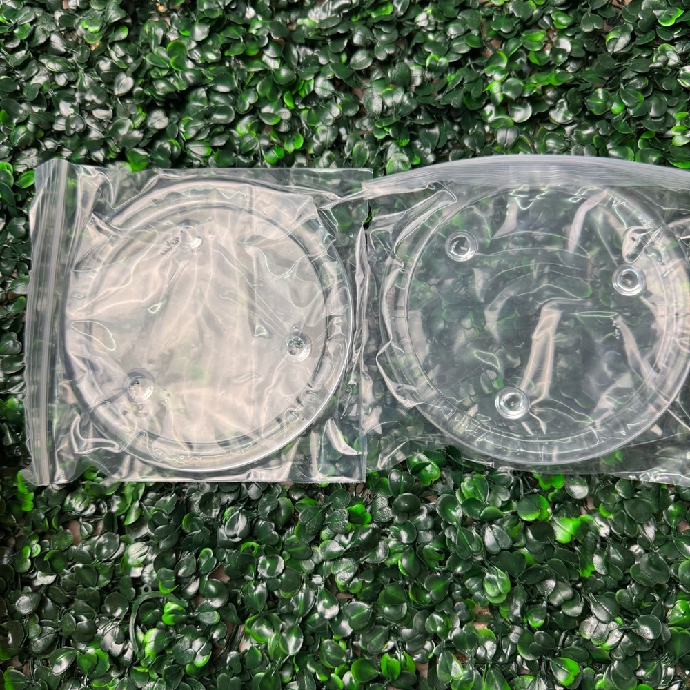 2 Pack Glass Candle Holder 4" Clear Beautiful Transparent Round Candle Plate